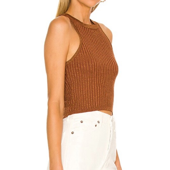 Superdown | sonya rib shimmer tank | size xsmall - Picture 2 of 11